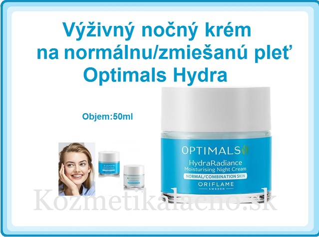 Výživný nočný krém na normálnu/zmiešanú pleť Optimals Hydra