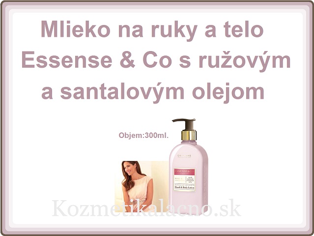 Mlieko na ruky a telo Essense & Co s ružovým a santalovým olejom