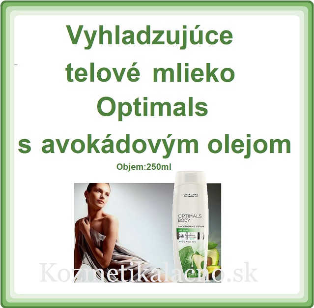 Vyhladzujúce telové mlieko Optimals s avokádovým olejom