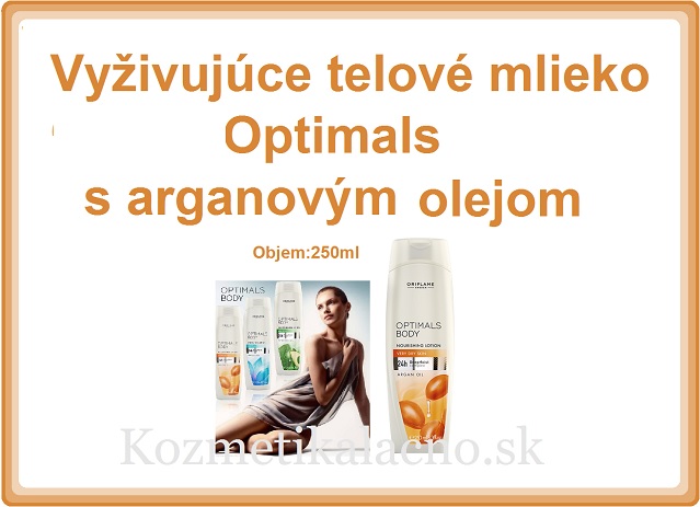 Vyživujúce telové mlieko Optimals s arganickým olejom