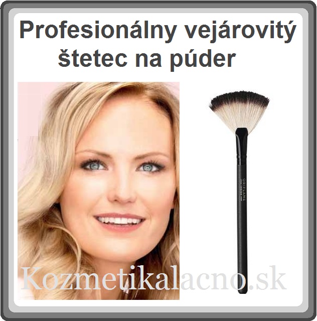 Profesionálny vejárovitý štetec na púder
