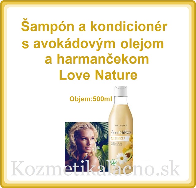 Šampón a kondicionér s avokádovým olejom a harmančekom Love Nature