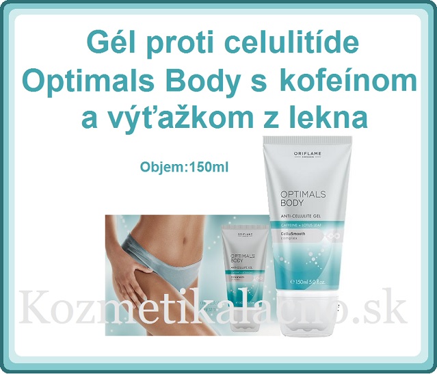 Gél proti celulitíde Optimals Body s kofeínom a výťažkom z lekna