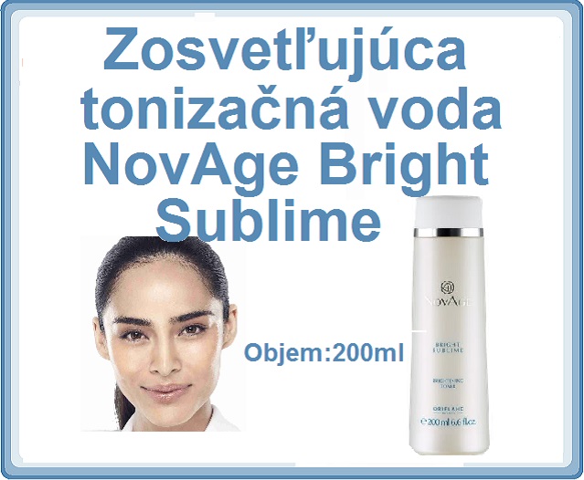Zosvetľujúca tonizačná voda NovAge Bright Sublime