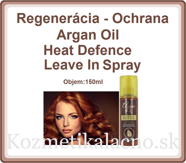 Spray Regenerácia - Ochrana-Argan Oil Heat Defence Leave In
