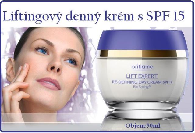 Liftingový denný krém s SPF 15.