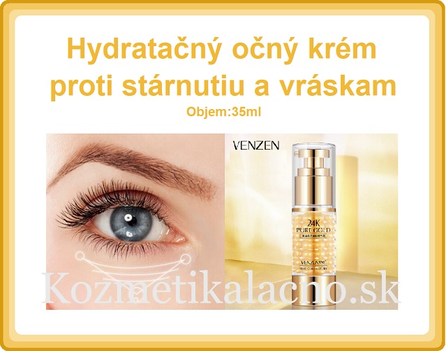Hydratačný očný krém proti vráskam 24K PURE GOLD