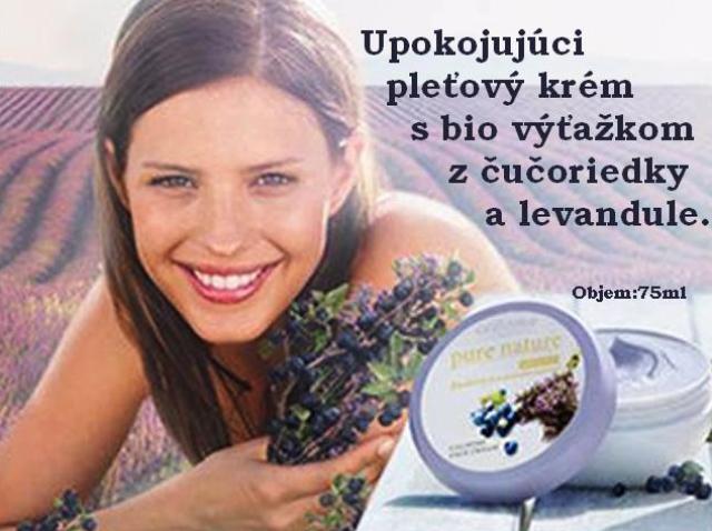 Krém s bio výťažkom z čučoriedky a levandule.