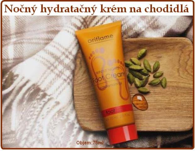 Nočný hydratačný krém na chodidlá.
