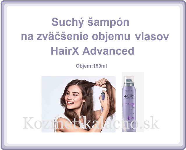 Suchý šampón na zväčšenie objemu vlasov HairX Advanced