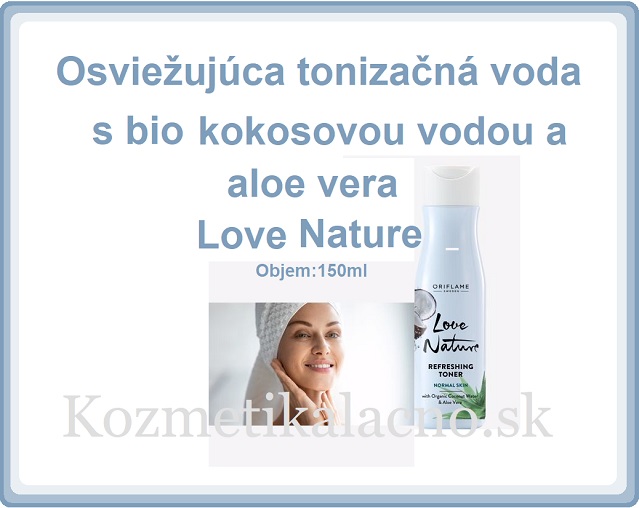 Osviežujúca tonizačná voda s bio kokosovou vodou a aloe vera Love Nature