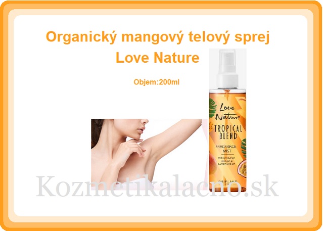 Organický mangový telový sprej Love Nature