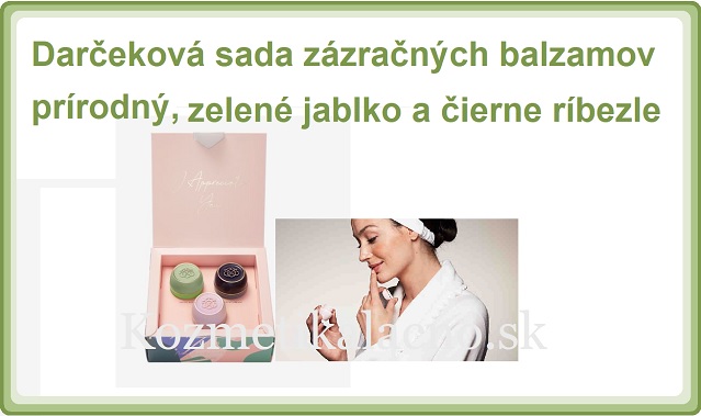 Darčeková sada zázračných balzamov - prírodný, zelené jablko a čierne ríbezle