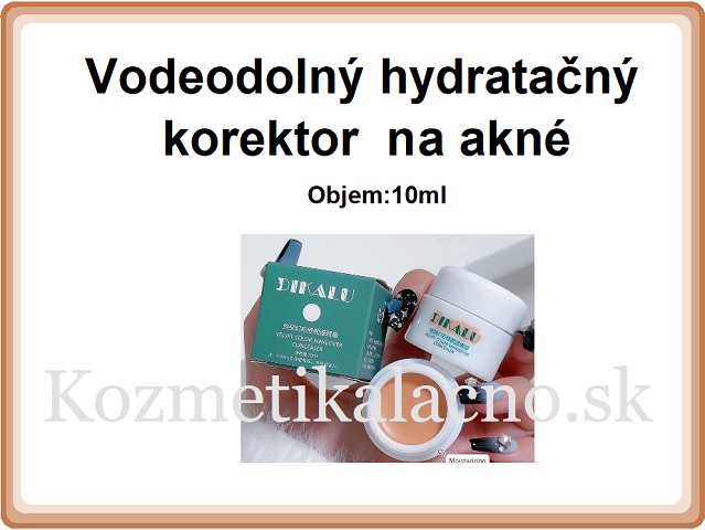 Vodeodolný hydratačný korektor na akné.