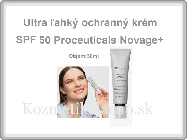 Ultra ľahký ochranný krém SPF 50 Proceuticals Novage+