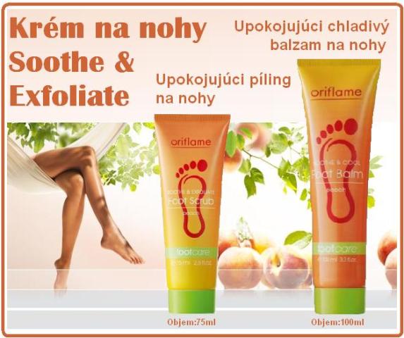 Krémy na nohy Soothe & Exfoliate.