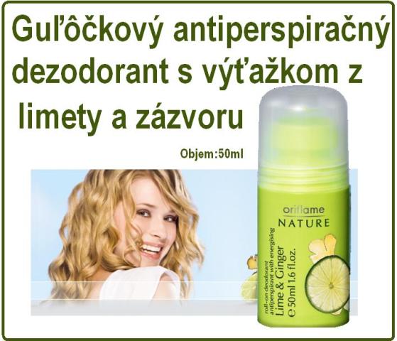 Guľôčkový dezodorant s výťažkom z limety a zázvor