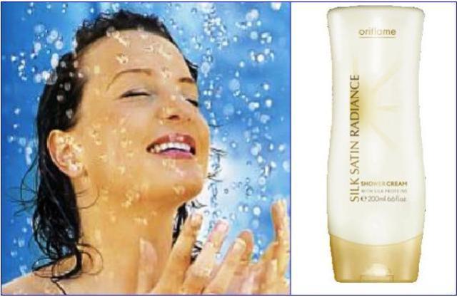 Sprchovací krém Silk Satin Radiance.