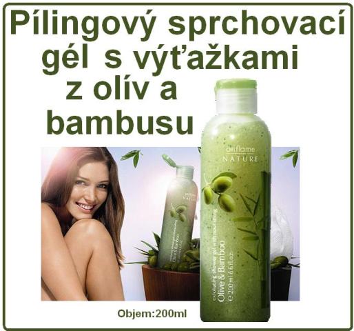 Pílingový sprchovací gél s výťažkami z olív a bambusu