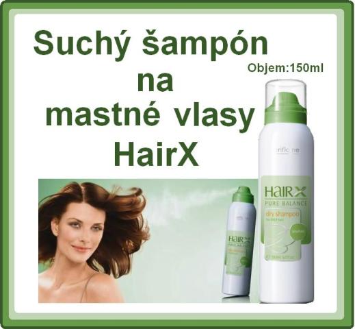 Suchý šampón na mastné vlasy HairX