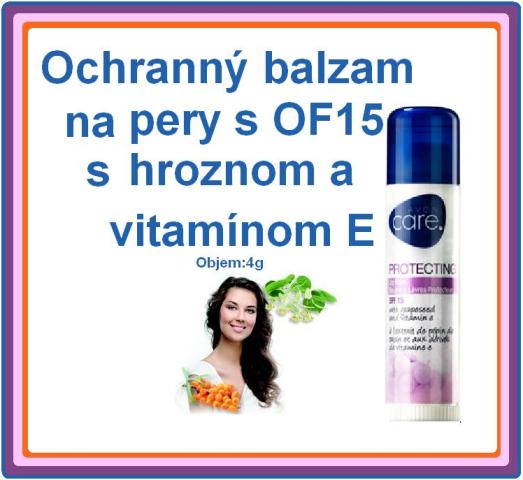 Ochranný balzam na pery s OF15 s hroznom a vitamínom E