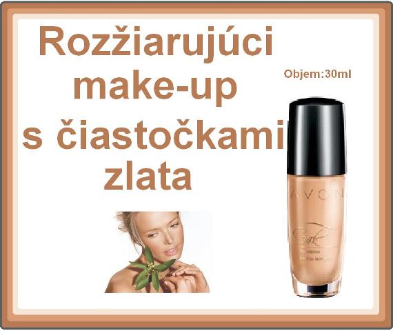 Rozžiarujúci make-up s čiastočkami zlata