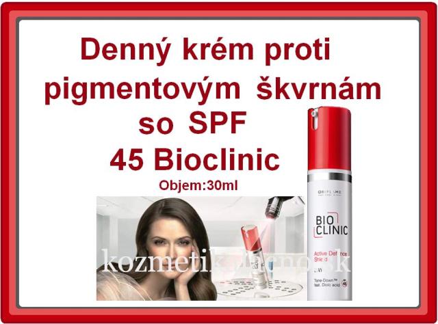 Denný krém proti pigmentovým škvrnám so SPF 45 Bioclinic