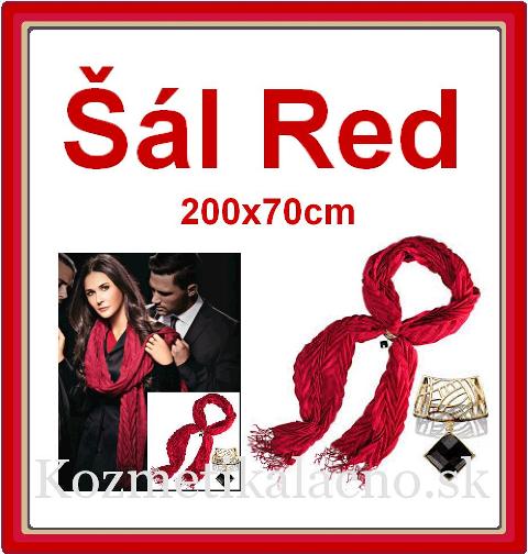 Šál s brošňou Red