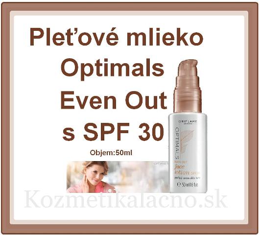 Pleťové mlieko Optimals Even Out s SPF 30
