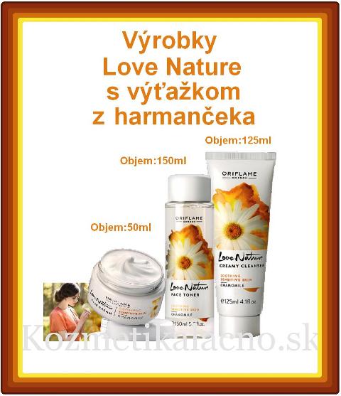 Výrobky Love Nature s výťažkom z harmančeka