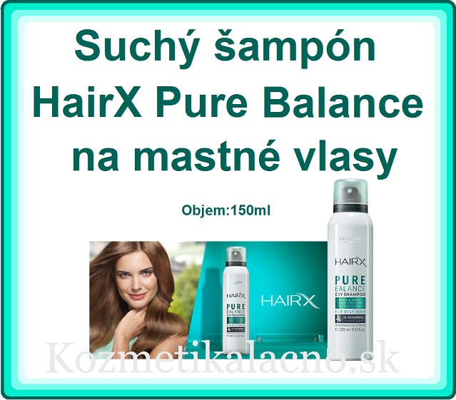 Suchý šampón HairX Pure Balance na mastné vlasy