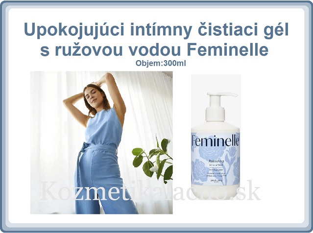 Upokojujúci intímny čistiaci gél s ružovou vodou Feminelle