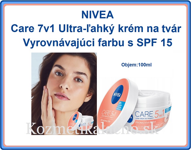 NIVEA Care 7v1 Ultra-ľahký krém na tvár Vyrovnávajúci farbu s SPF 15 