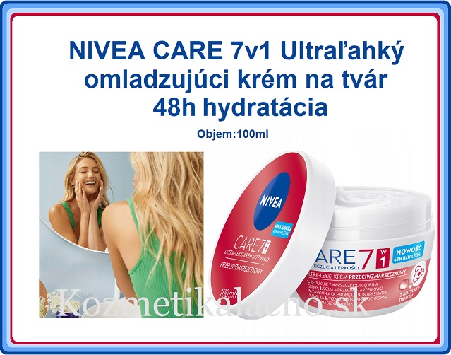 NIVEA CARE 7v1 Ultraľahký omladzujúci krém na tvár 48h hydratácia 