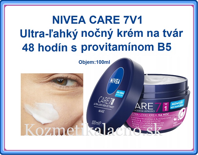 NIVEA CARE 7V1 Ultra-ľahký nočný krém na tvár 48 hodín s provitamínom B5