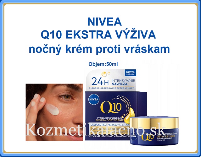 NIVEA Q10 EKSTRA VÝŽIVA nočný krém proti vráskam