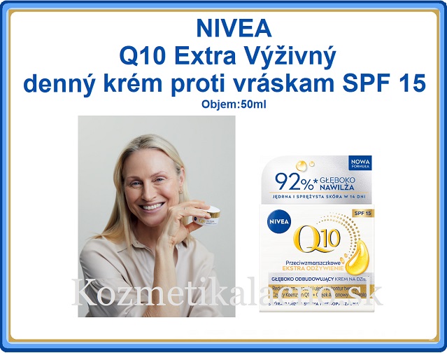 NIVEA Q10 Extra Výživný denný krém proti vráskam SPF 15