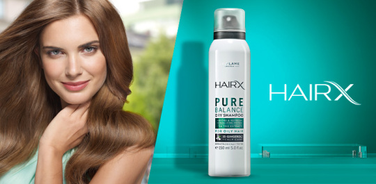 Suchý šampón HairX Pure Balance na mastné vlasy